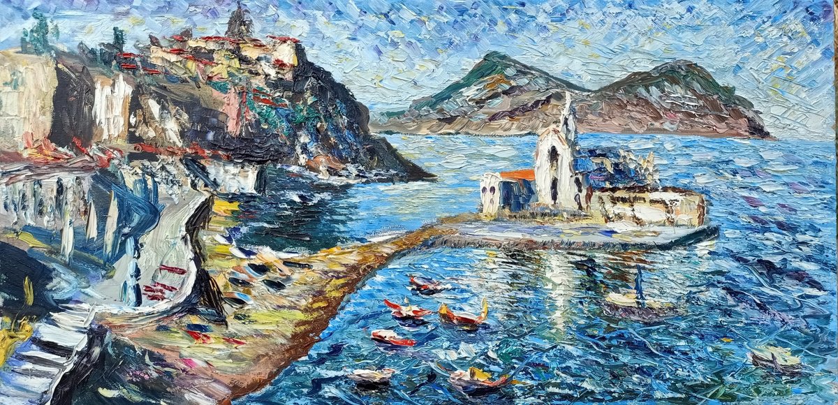 Lipari Porto By Antonino Puliafico, 31 X 16, Artwork For Sale On Artfinder