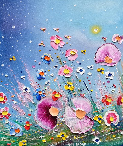 "Pastel Moon & Flowers in Love by Phil Broad