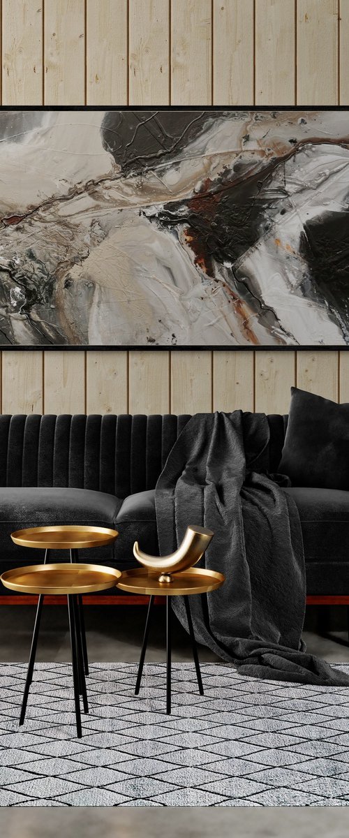 Stratosphere 200cm x 80cm Textured Abstract Art by Franko