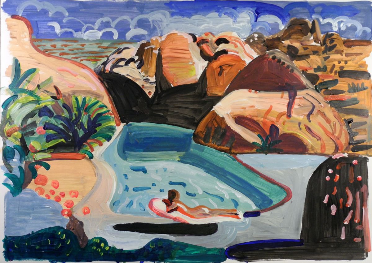 desert pool scene by Stephen Abela