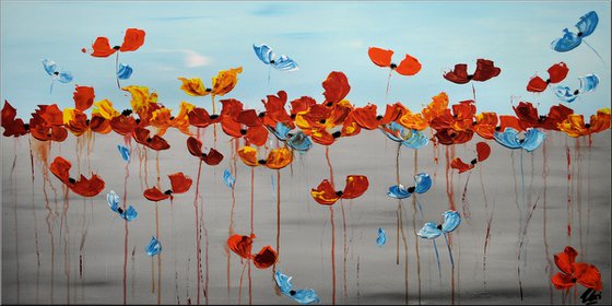 Meadow in Summer  - Abstract Art - Acrylic Painting - Canvas Art - Abstract Flower Painting - Ready to Hang