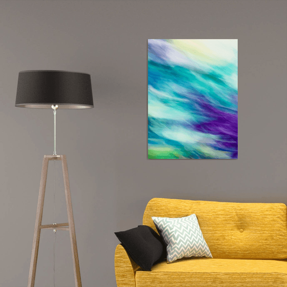 Fluidity in Turquoise and Violet - Metal Print Limited Edition