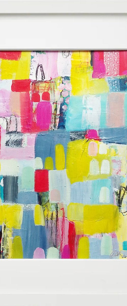 Dreaming -  Framed ready to hang original abstract by Carolynne Coulson