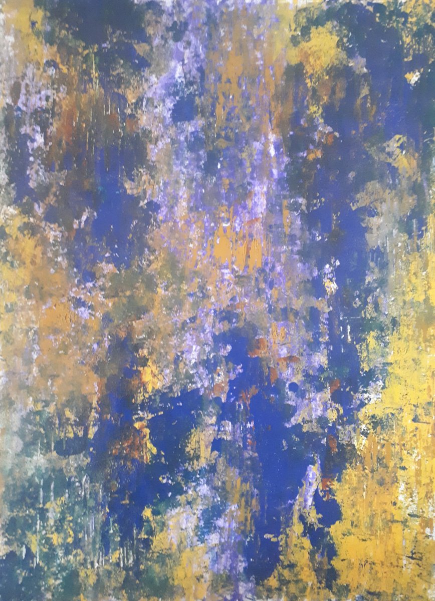 Abstract Oil Painting By Olga Onopko, 20 X 28", Abstraction. Irises., Original Artwork