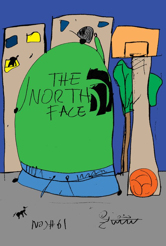 FAT#37 fat man in the north face t-shirt