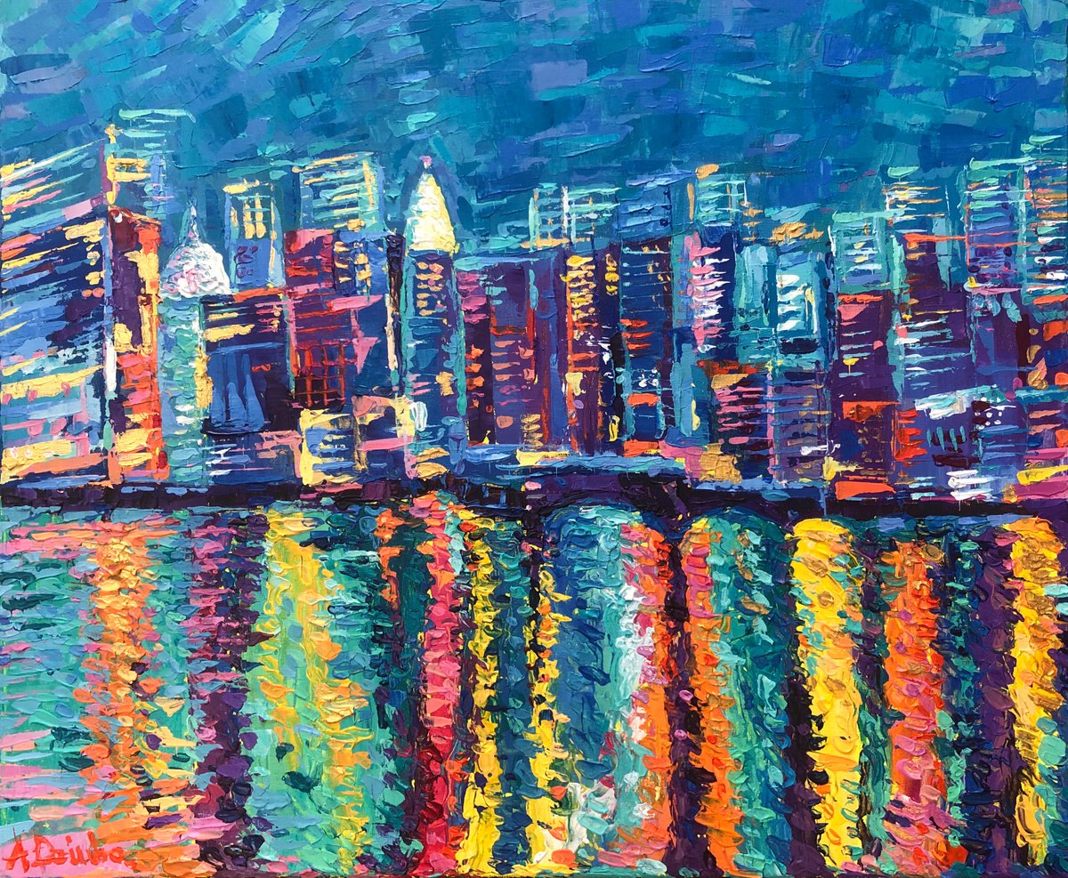 New York City Skyline Acrylic painting by Adriana Dziuba Artfinder