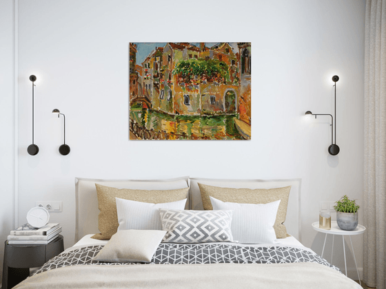 VENICE - landscape art, oil painting, cityscape, plein air, impressionist, Valentine's Day