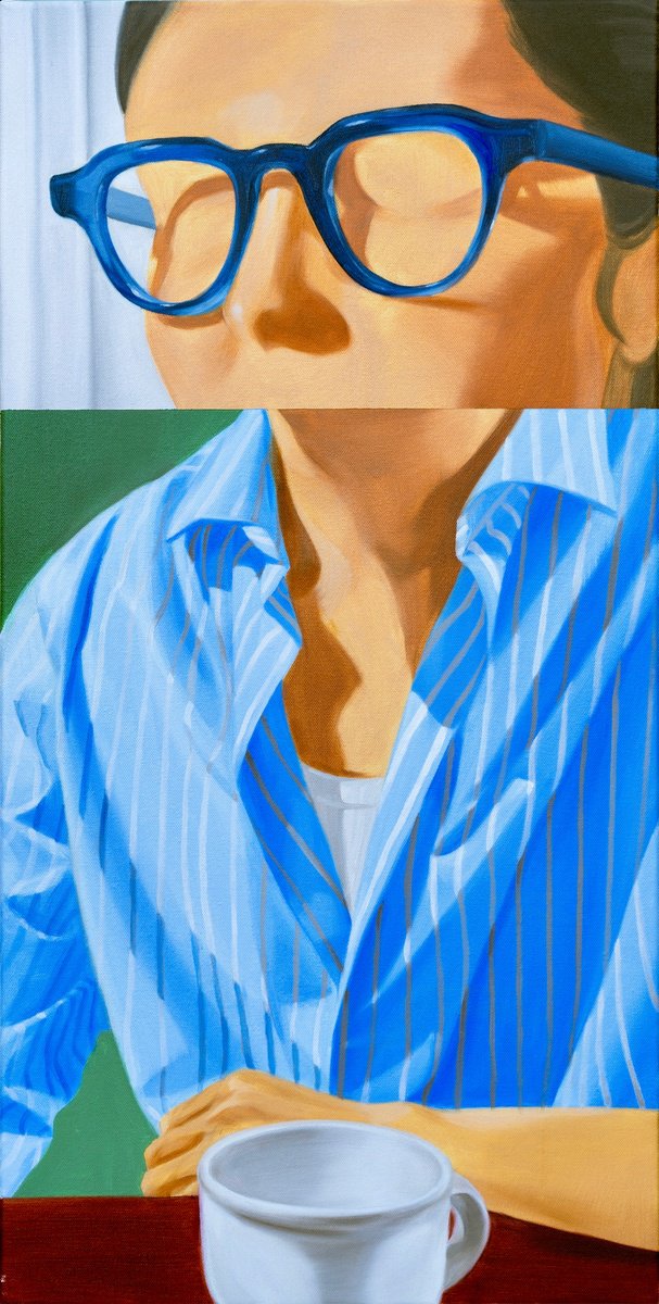 Photorealistic Oil Painting , The Conversation By Ara Youn, 16 X 31, Artwork For Sale On Artfinder