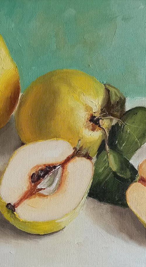 Quinces fruit still life by Leyla Demir