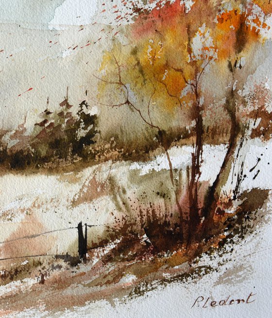 Autumnal path  watercolor