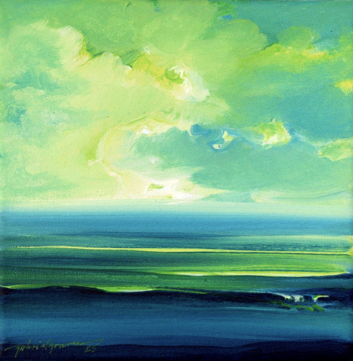 Surrealistic Abstract Acrylic Painting By Grama Gabriel, 8 X 8, Mythoplasies 17, Original Artwork