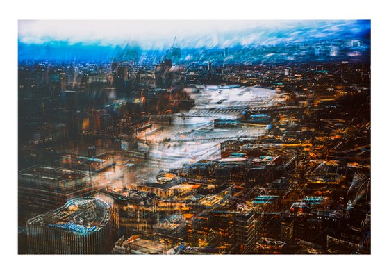 London Views 6. Abstract Areal View of The London Eye and The West End Limited Edition 1/50 15x10 inch Photographic Print