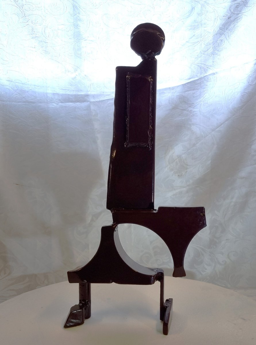 Abstract Portrait Bronze Sculpture By Neil Wood, 19 X 9", Tribune Iv, Original Artwork