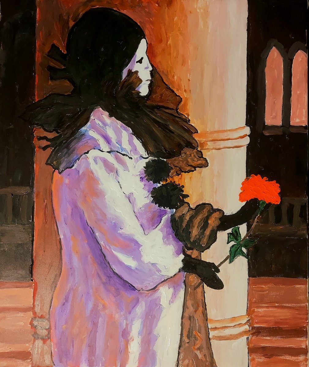 Acrylic Painting , Pierrot, Venice Carnival By Colin Ross Jack, 20 X 24, Artwork For Sale On Artfinder