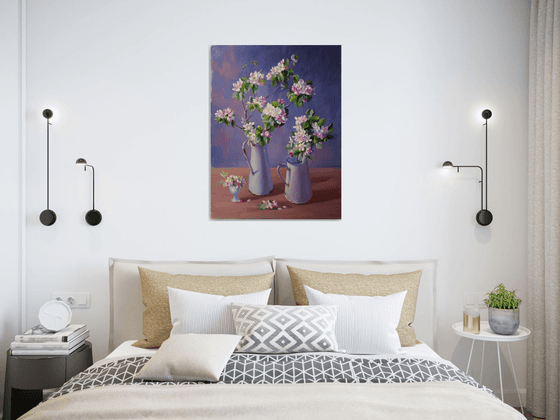 "Still life with flowering branches"