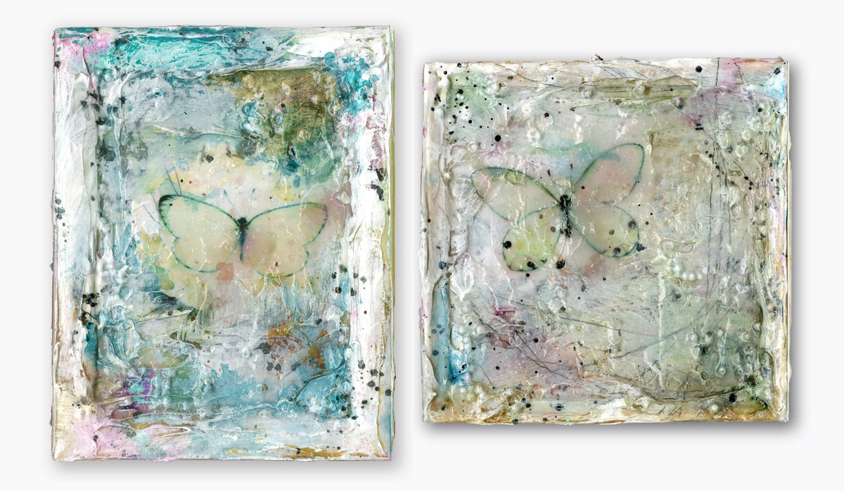Abstract Animal Painting By Kathy Morton Stanion, 15 X 9", Butterfly Kisses Collection, Original Artwork