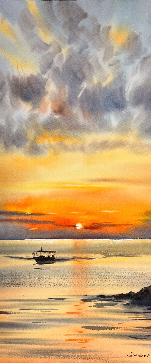 Orange sunset #25 by Eugenia Gorbacheva