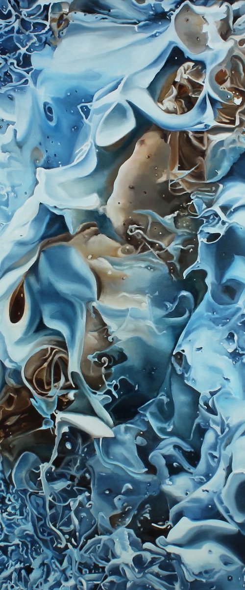 Blue texture, original art 70/140 by Natalia Lugovskaya