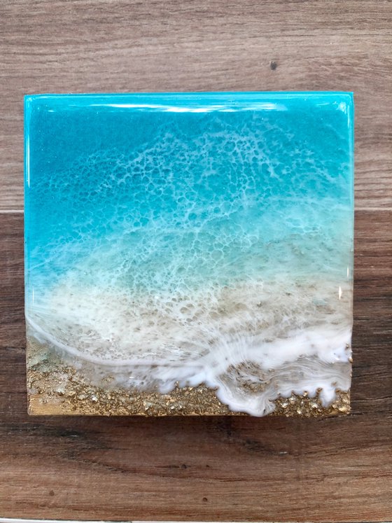 Teal Waves #16 miniature ocean