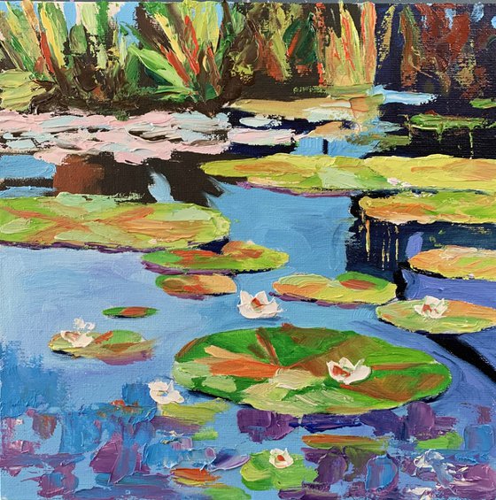 Lily pond landscape.