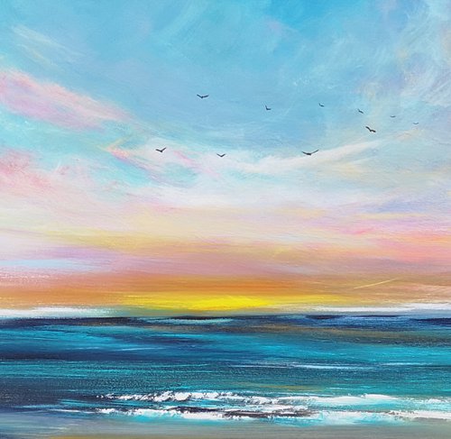 Gentle Skies - seascape, stunning, panoramic by Mel Graham