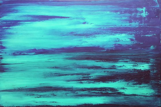 Peaceful mind - large blue abstract seascape