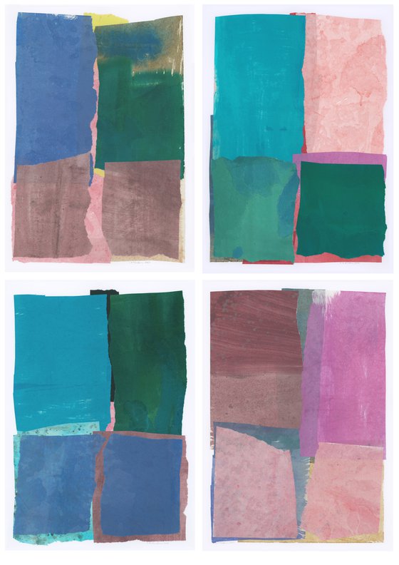 Set of 4 abstract wall art