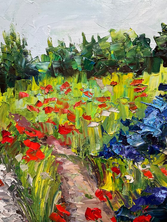 Lilac valley with popies 1