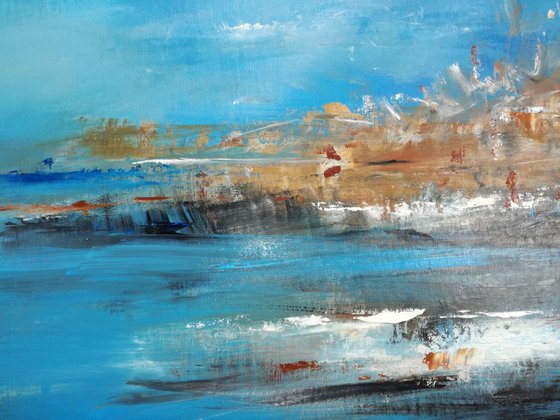 large landscape  painting 140x70 cm-large wall art   title : abstract-c400