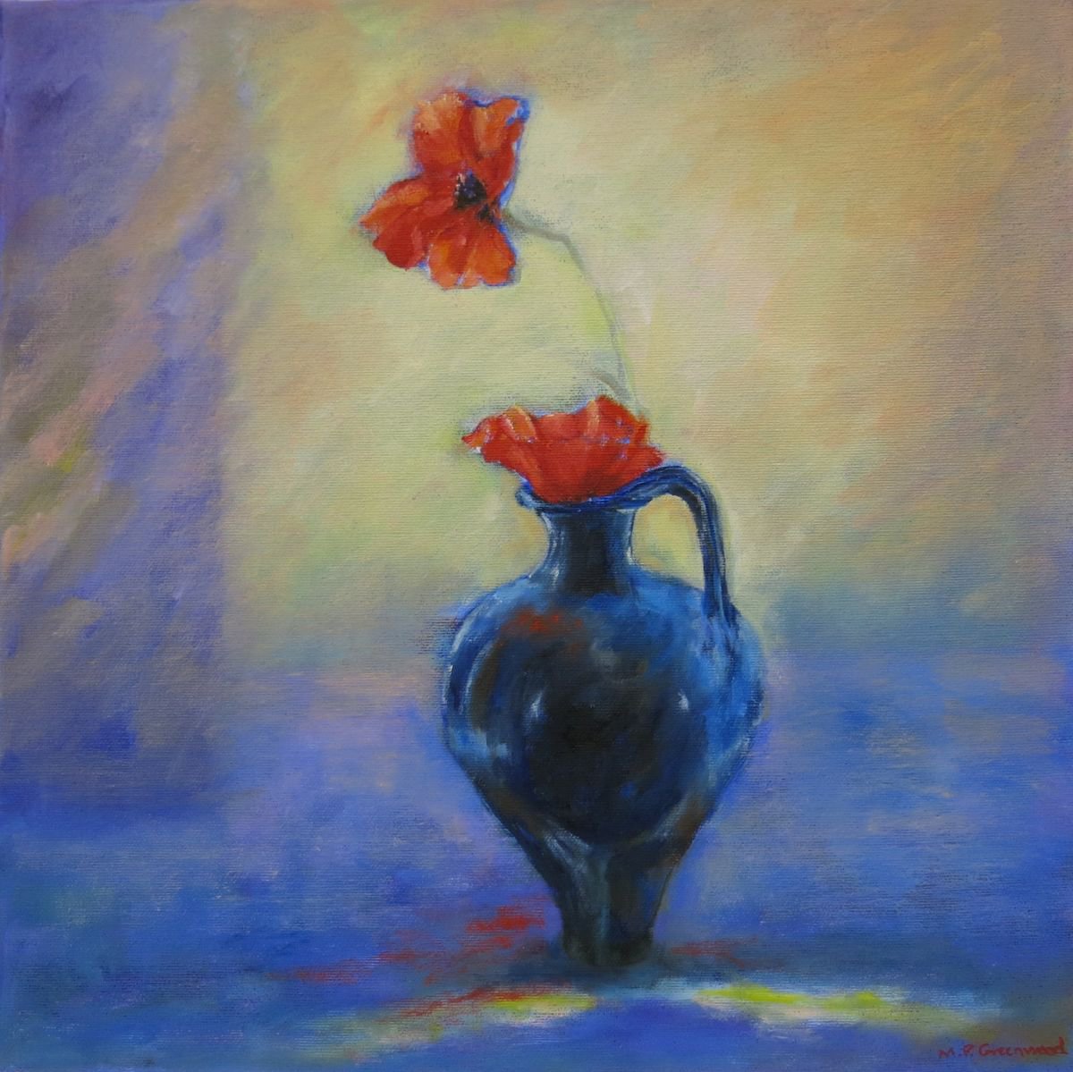 Blue Jug and Poppies by Maureen Greenwood
