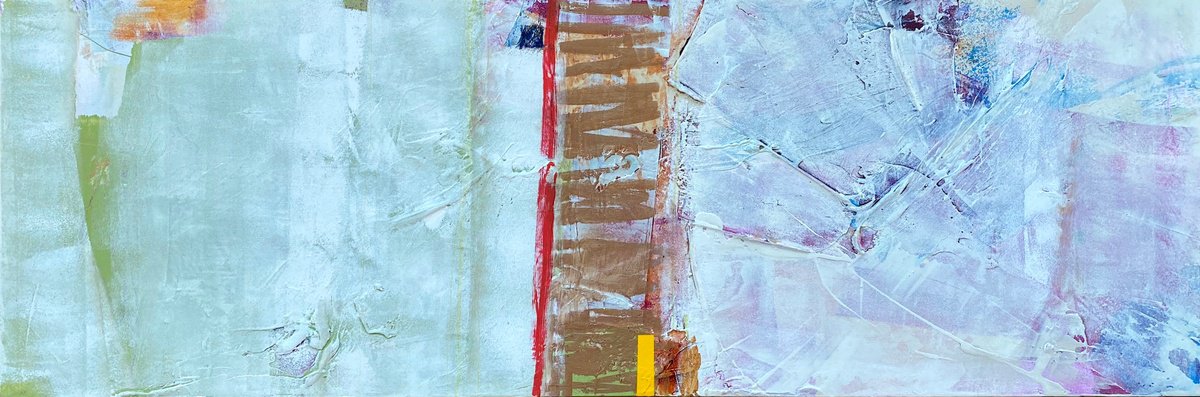Abstract Acrylic Painting By Jason Forcier, 60 X 20, Peace And Quiet, Original Artwork