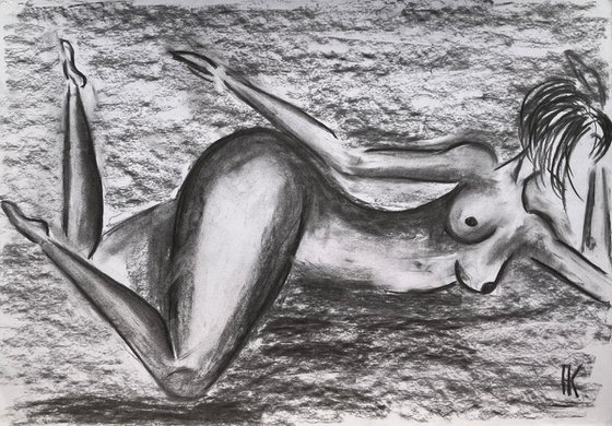 Female Nude Charcoal Art