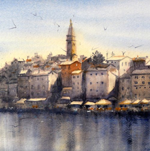 Rovinj Istra Hrvatska Croatia 23x54 cm 2023 by Nenad Kojić watercolorist