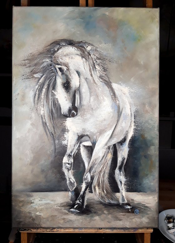 Spirit Horse White Horse Painting Pet Portrait Horse