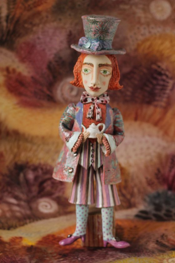 From the Alice in Wonderland. The Hatter.  Wall sculpture by Elya Yalonetski