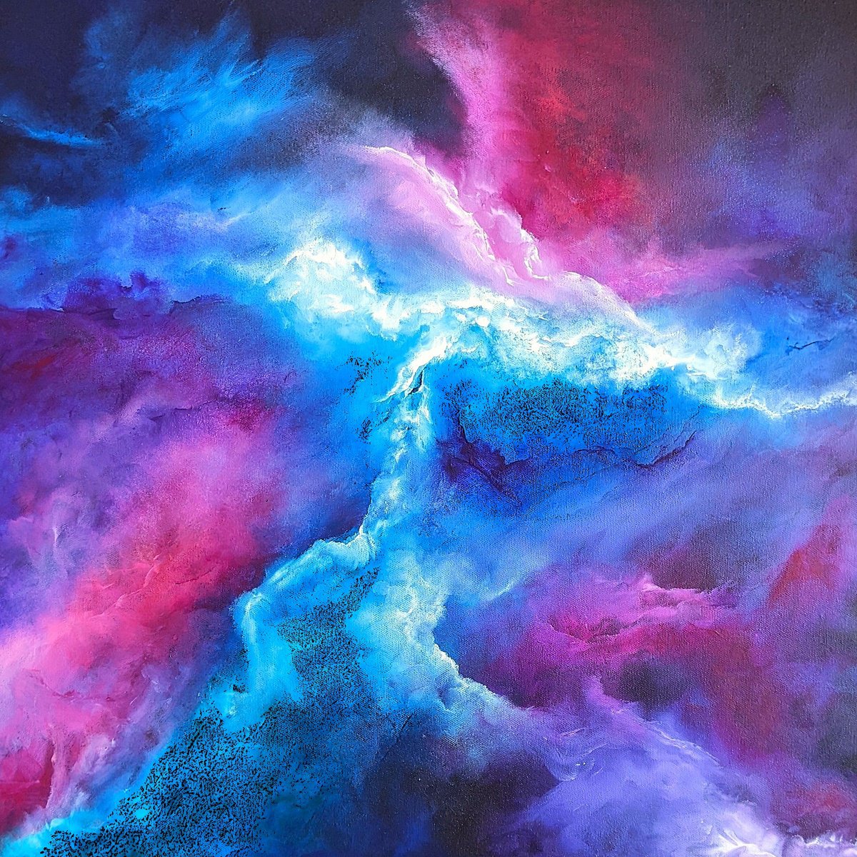 Abstract Acrylic Painting By Lisa Price, 24 X 24", In The Beginning..., Original Artwork