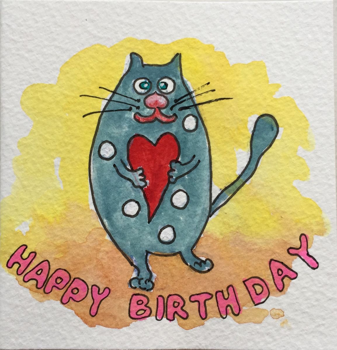 Postcard Happy Birthday by Lena Smirnova
