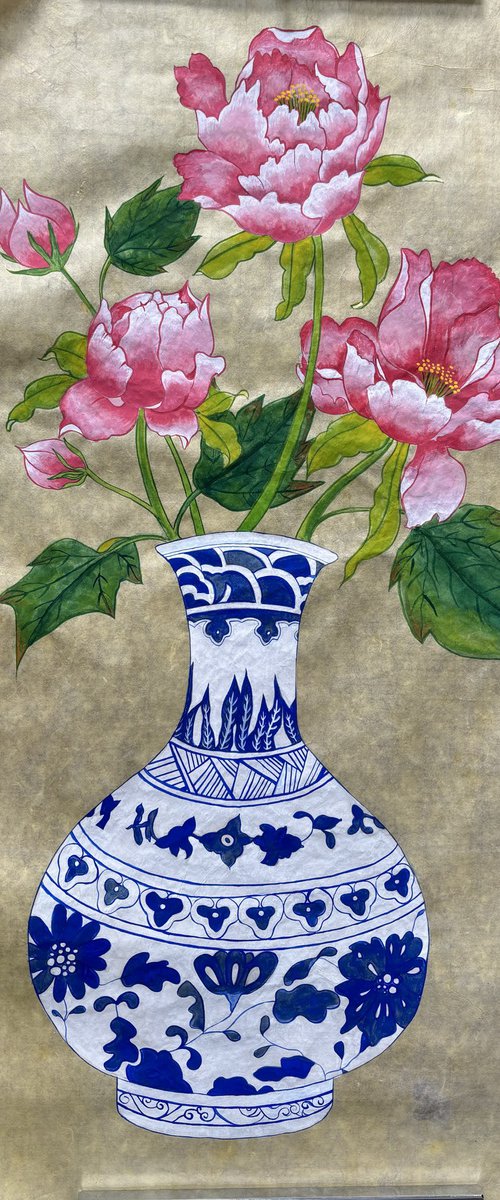 Blue patterned white porcellan by Sun-Hee Jung
