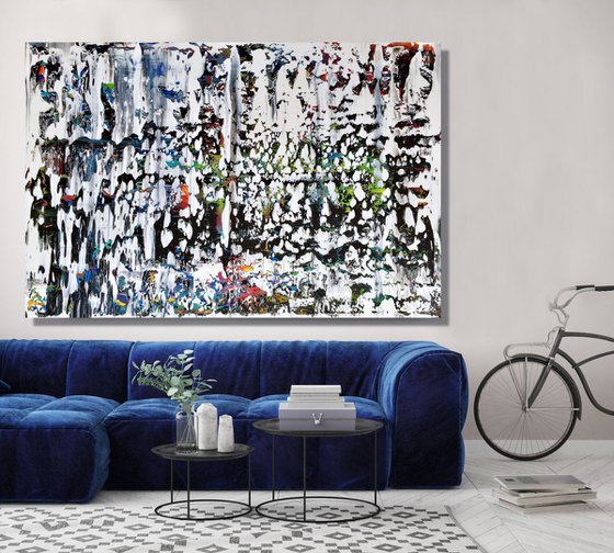 White Love - XL LARGE,  ABSTRACT ART – EXPRESSIONS OF ENERGY AND LIGHT. READY TO HANG!