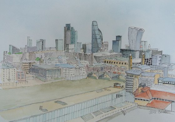 View from Tate Modern, London - Original Pen & Wash