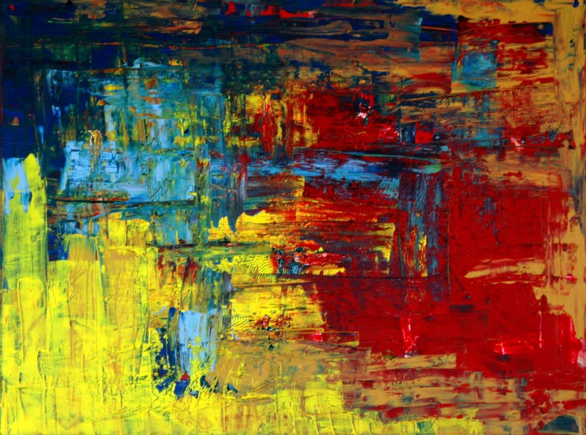 Abstract Acrylic Painting By Cb., 31 X 24, Cb 275.2, Original Artwork