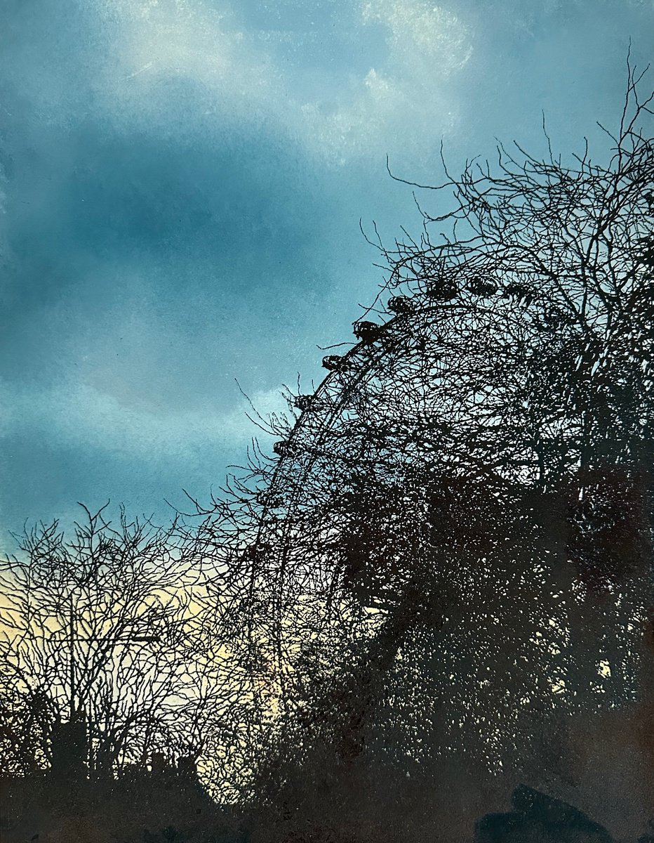 Limited Edition Print , London Skies From Upper Ground By Diane Mclellan, 16 X 19, Artwork For Sale On Artfinder