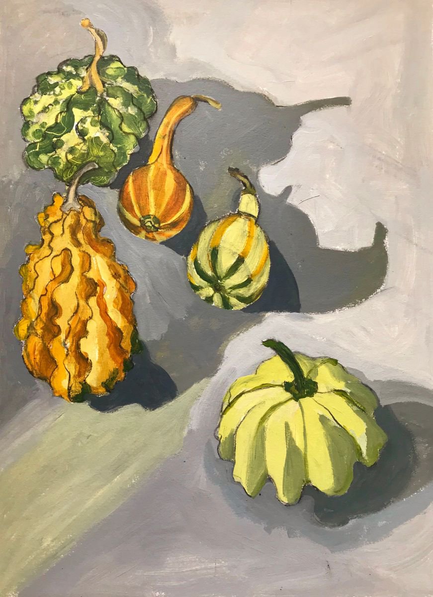 Autumn gourd creatures by Christine Callum McInally