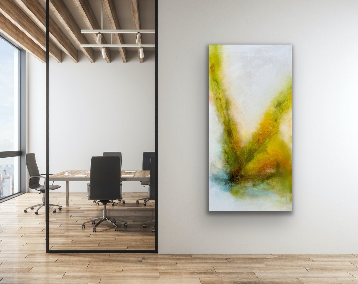 Abstract Acrylic Painting By Kirsten Schankweiler, 31 X 63", Whispers Of The Wild No. 8, Original Artwork