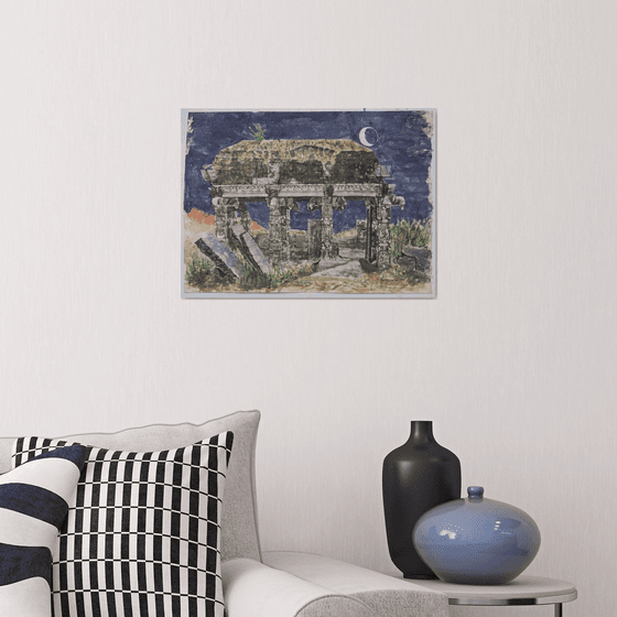 Ruins by moonlight, Hampi