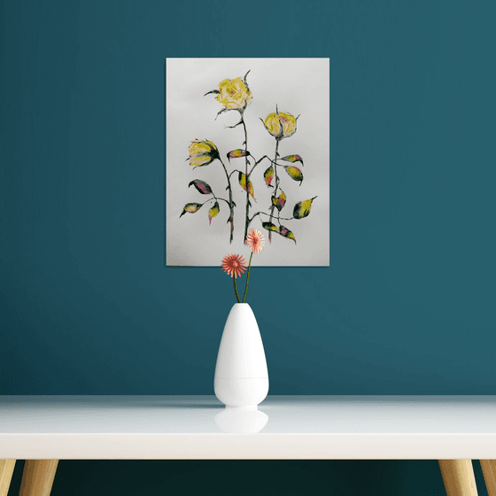 Yellow roses painting.