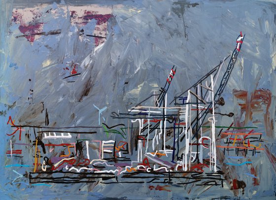 XXV 16 - View of the TollerOrt container terminal in Hamburg