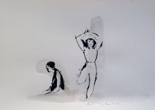 Erotic drawing 3, ink on paper 21x29 cm by Frederic Belaubre
