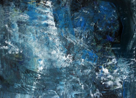 unique way to paint the angel theme spiritual energy cosmic blue light by OVIDIU KLOSKA low price masterpiece