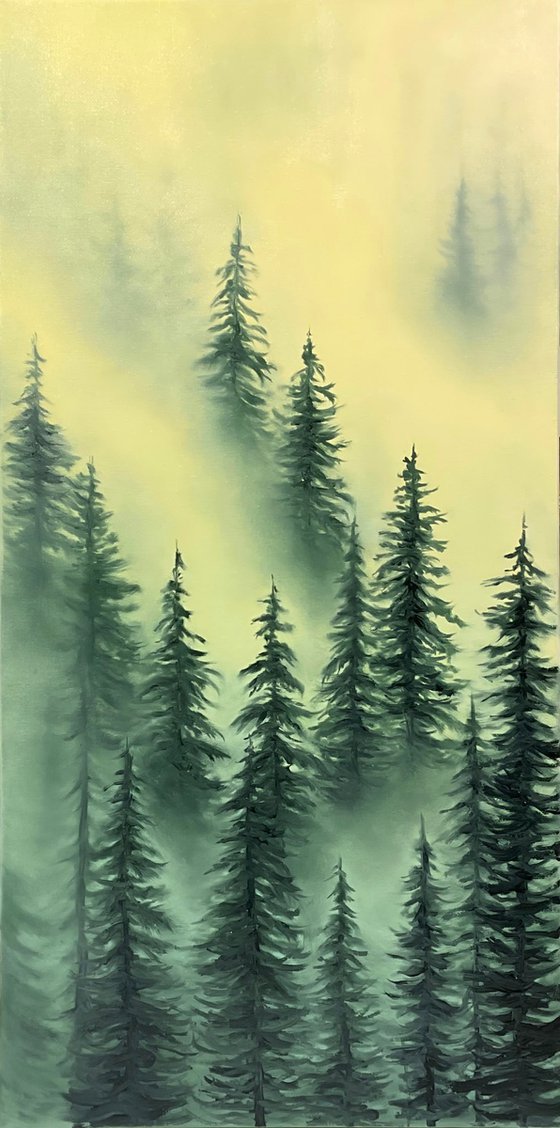 Mist at Down. Atmospheric Landscape